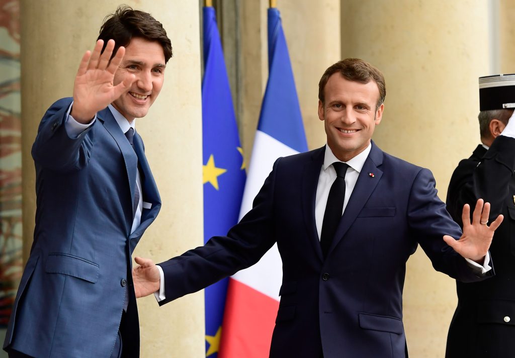 Emmanuel Macron et Justin Trudeau  se sont retrouvé à l&rsquo;Elysée le 7 juin.