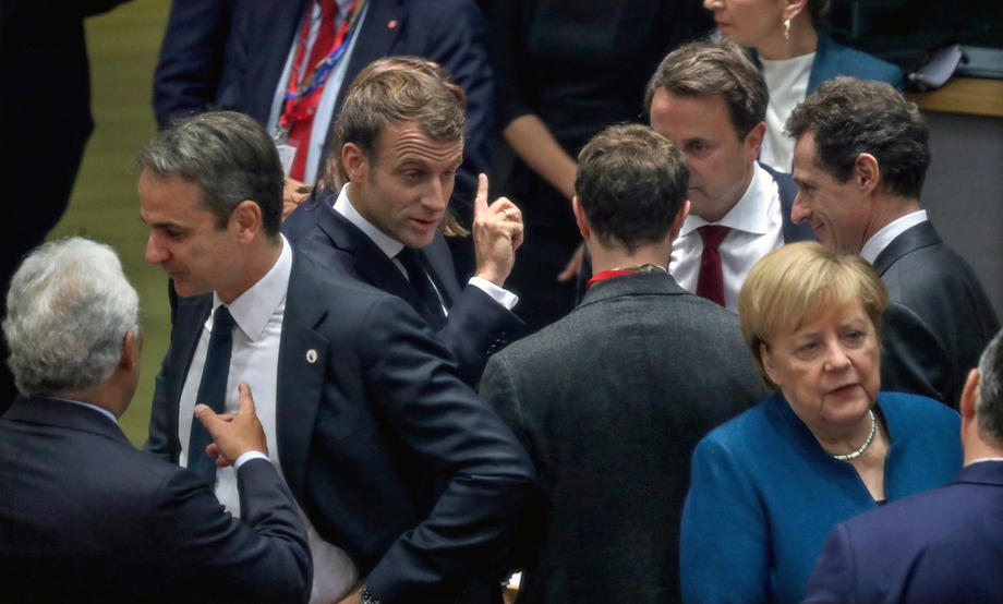 Emmanuel Macron et Angela Merkel à Bruxelles, le 16 octobre 2019