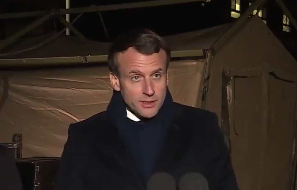 Emmanuel Macron à Mulhouse, le 25 mars. Capture d&rsquo;écran