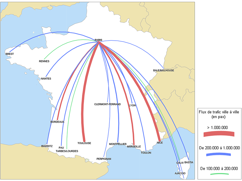 Liaisons radiales en métropole