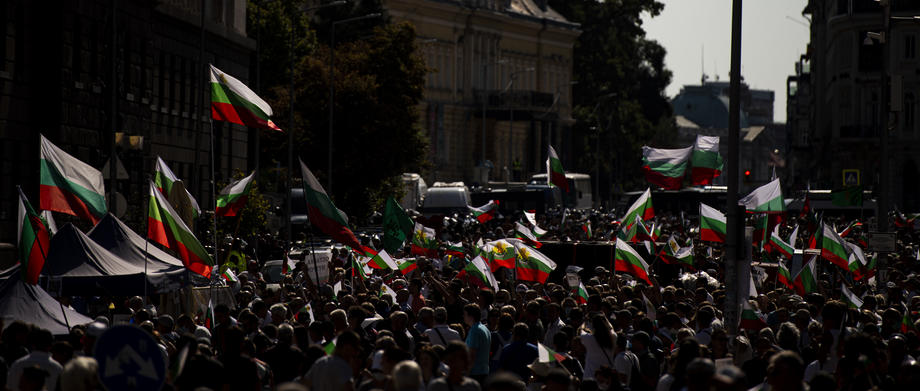 ?n anti-government protest in in Sofia.