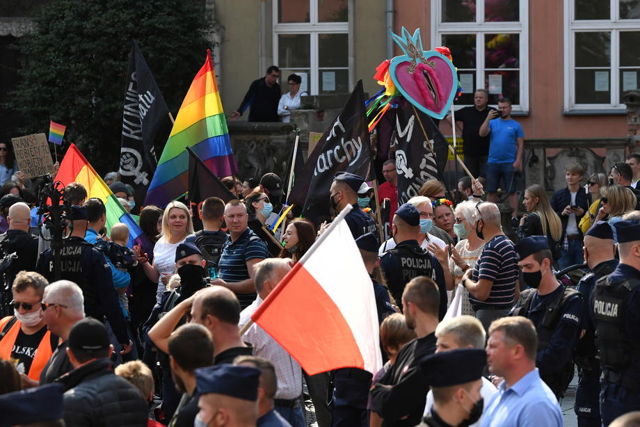 Demonstration Gdansk Says Stop Fascism