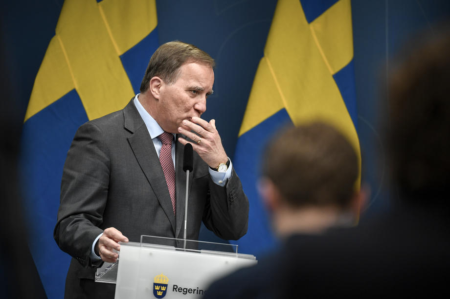 Swedish Prime Minister Lofven holds press briefing on coronavirus situation