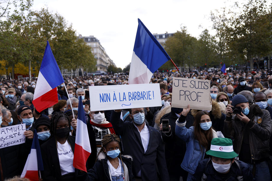 Demonstration against the killing of Samuel Paty