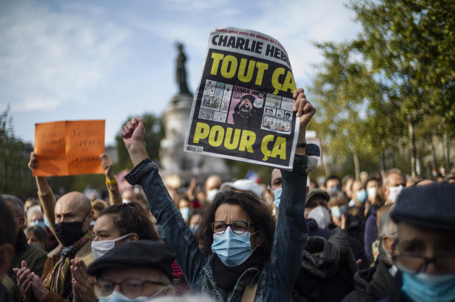 Demonstration against the killing of French teacher Samuel Paty