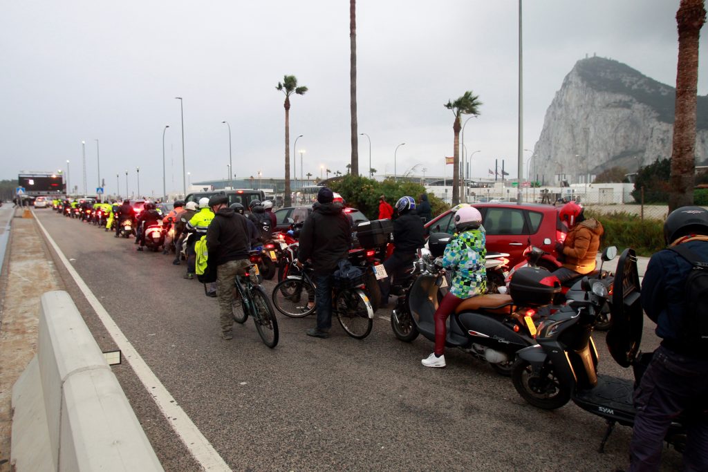 Bikers-queue-Gibraltar