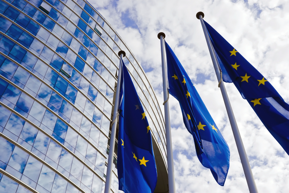 Brussels,,Belgium,-,11th,September,2011:,Eu,Flags,At,The