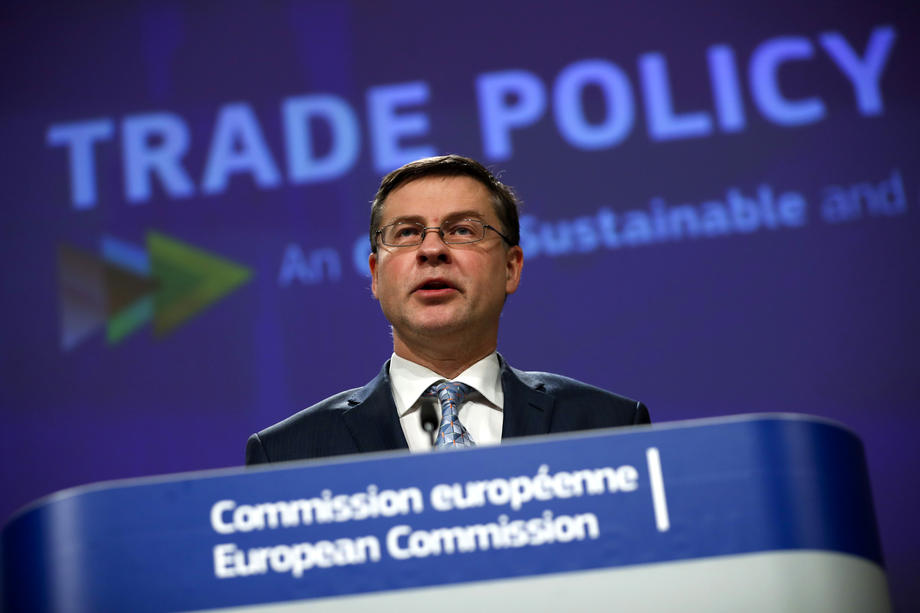 EU news conference on European trade policy