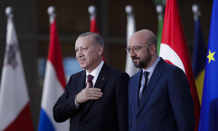 Turkish President Recep Tayyip Erdogan in Brussels