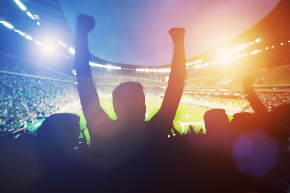 Happy,Football,Fans,Support,Their,Team,And,Celebrating,Goal,With