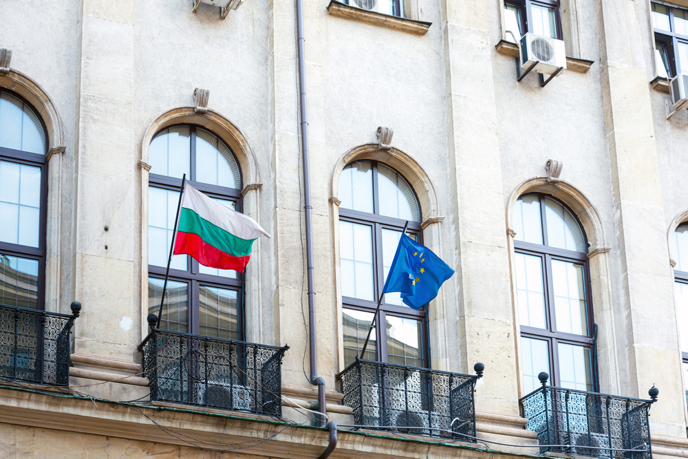 Bulgarian,Flag,In,Sofia,City,,Bulgaria