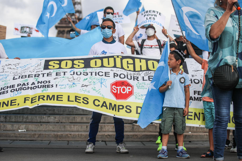 Uighur community rally in Paris