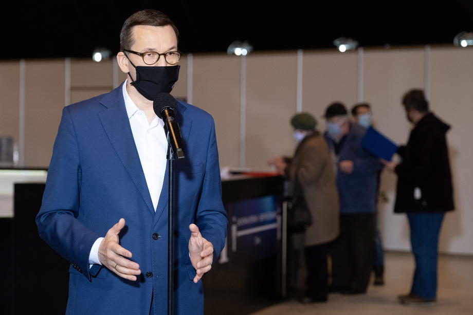 Polish Prime Minister Mateusz Morawiecki press conference