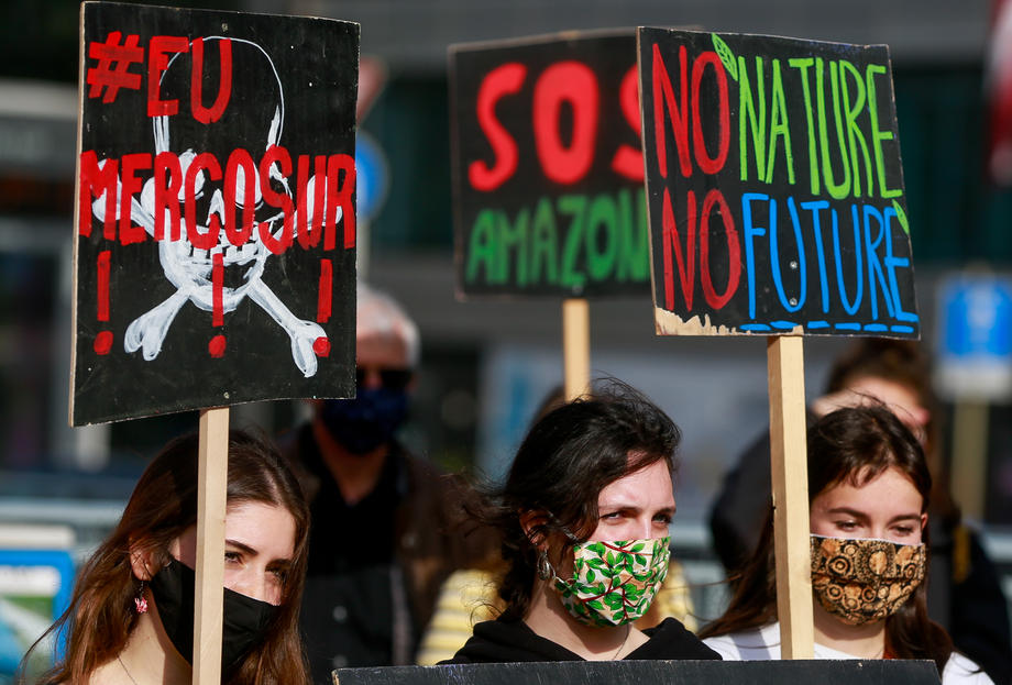 Demonstration against EU-Mercosur Treaty