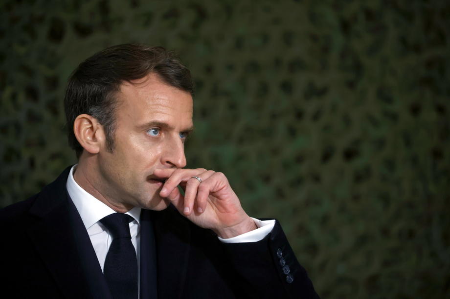 French President Macron visits the training center of the 4th Regiment of the Foreign Legion, in Saint-Gauderic