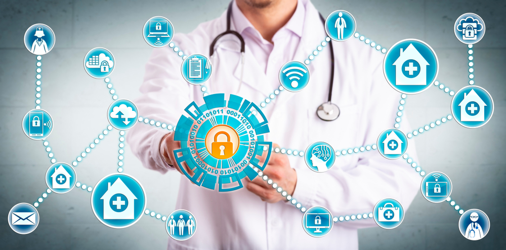Young,Male,Clinician,Securely,Sharing,Sensitive,Healthcare,Data,Across,Mobile