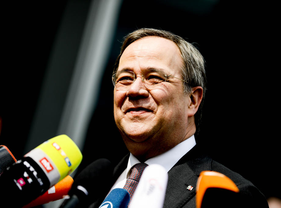 Democratic Union (CDU) party chairman Armin Laschet speaks on chancellorship at CDU headquarters