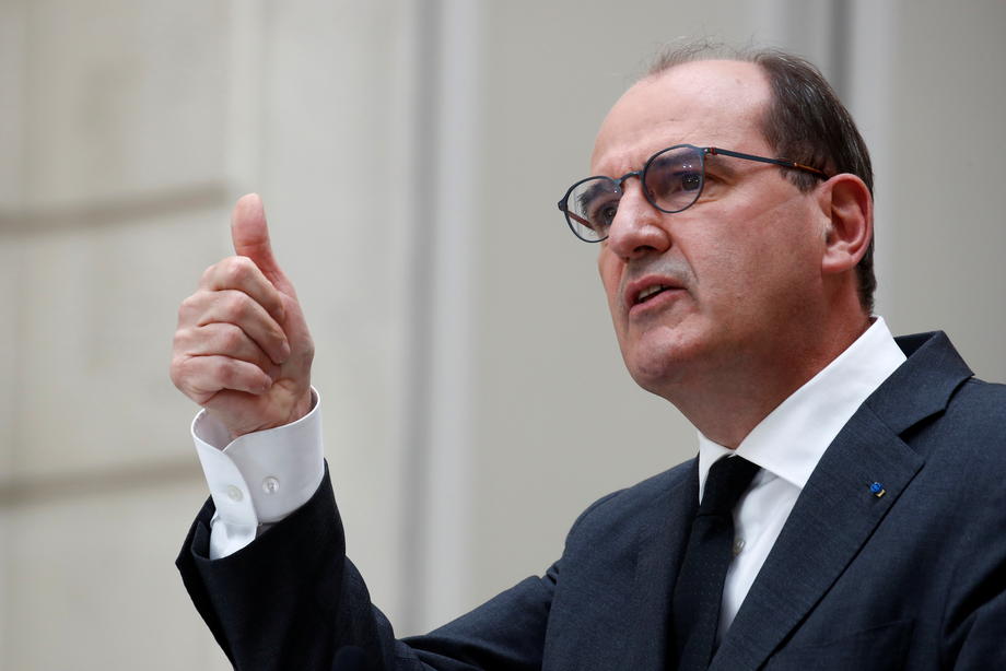 French Prime Minister Jean Castex attends a news conference on the fight against terrorism at the Elysee Palace in Paris