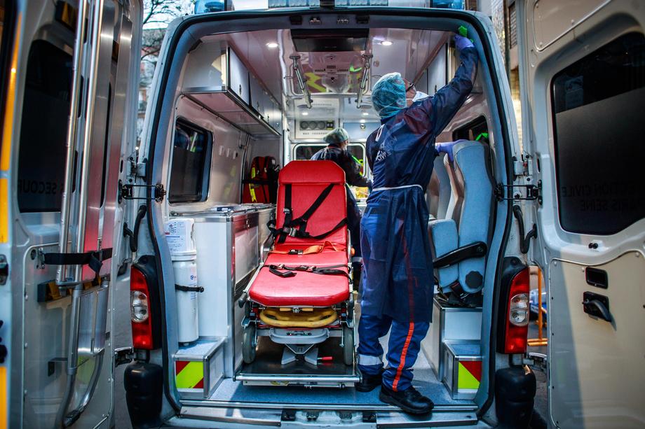 French Civil Protection volunteers conduct COVID-19 rescue operations in Seine-Saint-Denis