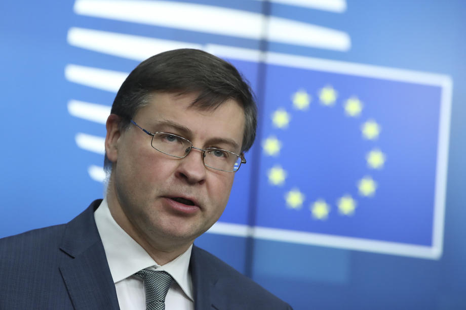 News conference following a European Union finance ministers meeting in Brussels