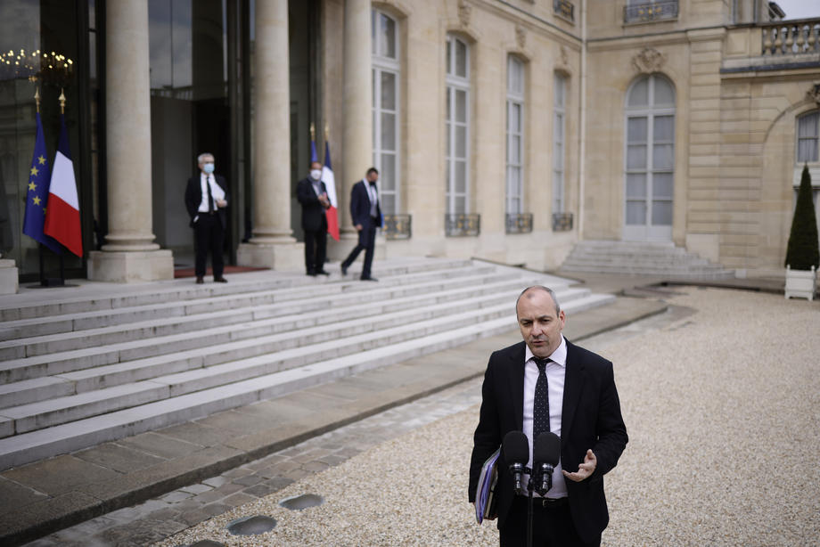 French labour union at the Elysee Palace