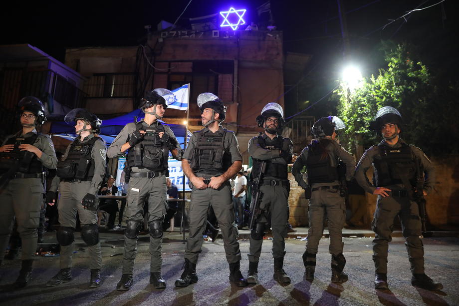 Palestinians protest against eviction from the Sheikh Jarrah neighborhood in East Jerusalem