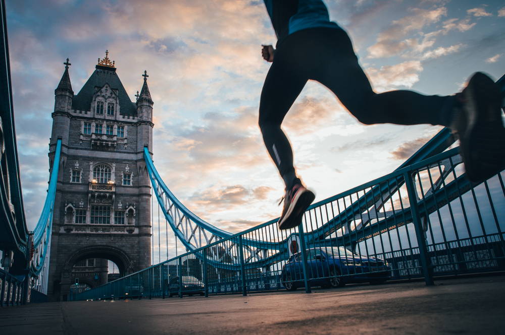 Running,In,London,Â,Athlete,Run,On,The,Tower,Bridge