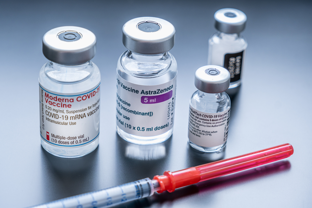 Montreal,,Ca,-,16,March,2021:,Vials,Of,Astrazeneca,,Pfizer
