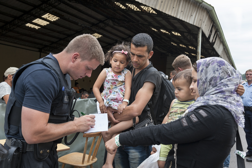 Passau,,Germany,-,August,1st,,2015:,Syrian,Refugee,Family,At
