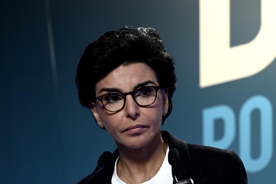 Rachida Dati delivers a speech at her campaign headquarters following the first results of France&rsquo;s mayoral elections
