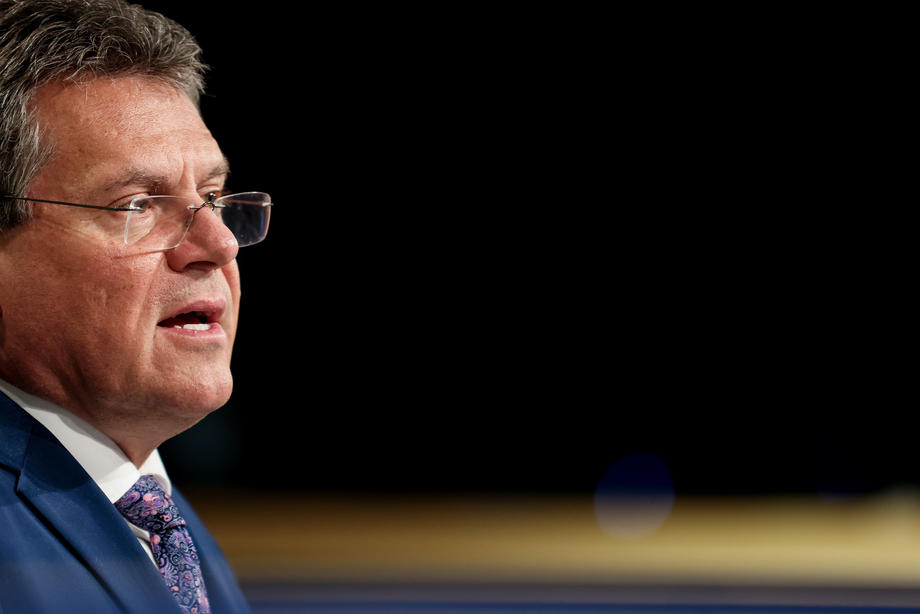 EU commissioner Maros Sefcovic press conference