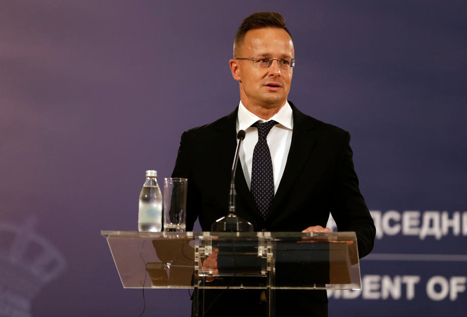 Hungarian Foreign Minister Peter Szijjarto receives decoration from Serbia