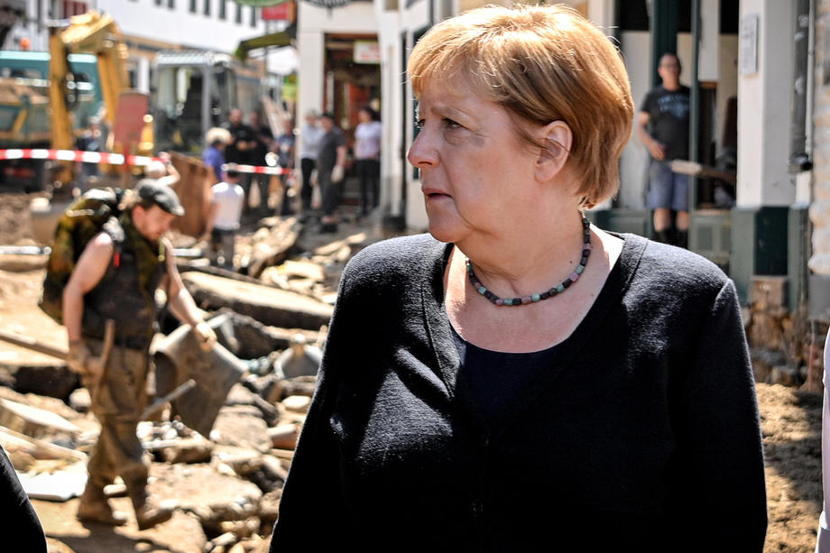 German Chancellor Merkel visits flood affected areas