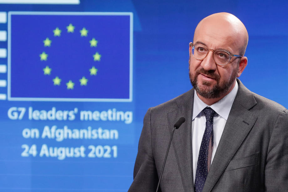 EU press conference after a virtual G7 leaders&rsquo; meeting on Afghanistan