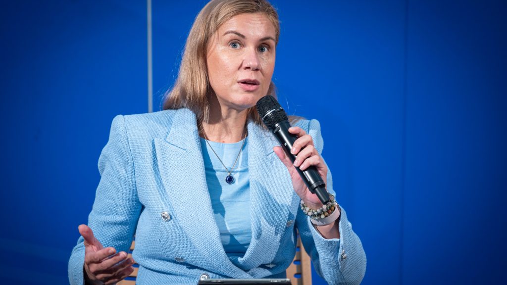 Kadri Simson during a Citizens Dialogue set in the  context of the Conference on the Future of Europe.