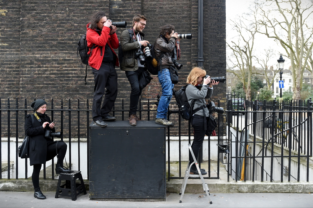 London,,Uk,-,March,4,,2017:,Photojournalists,Line,Up,On