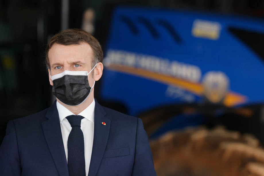 French President Emmanuel Macron visits farm in Burgundy