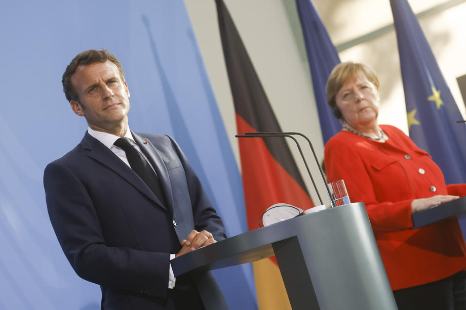 French President Emmanuel Macron in Berlin