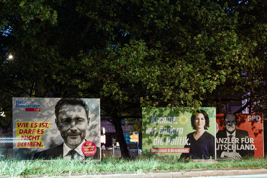 Campaigning posters prior to German federal elections