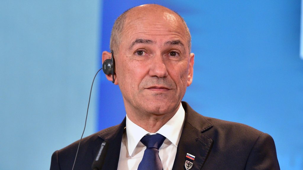 epa09509078 Slovenia&rsquo;s Prime Minister, Janez Jansa, attends a press conference during an EU-Western Balkans summit in Brdo pri Kranju, in Kranj, Slovenia, 06 October 2021. The summit, part of the EU&rsquo;s strategic engagement with the Western Balkans, is hosted by the Slovenian presidency of the Council and brings together leaders from EU member states and the six Western Balkans partners (Albania, Bosnia and Herzegovina, Serbia, Montenegro, North Macedonia and Kosovo).  EPA-EFE/IGOR KUPLJENIK