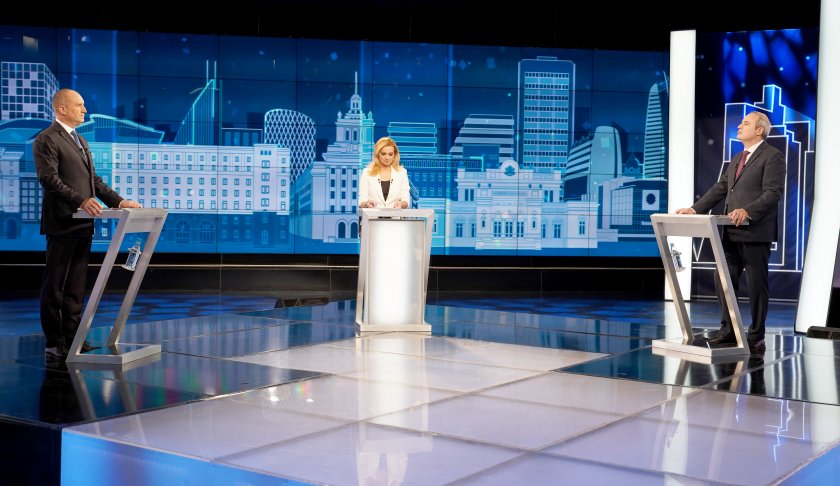 Radev and Gerdzhikov during the debate