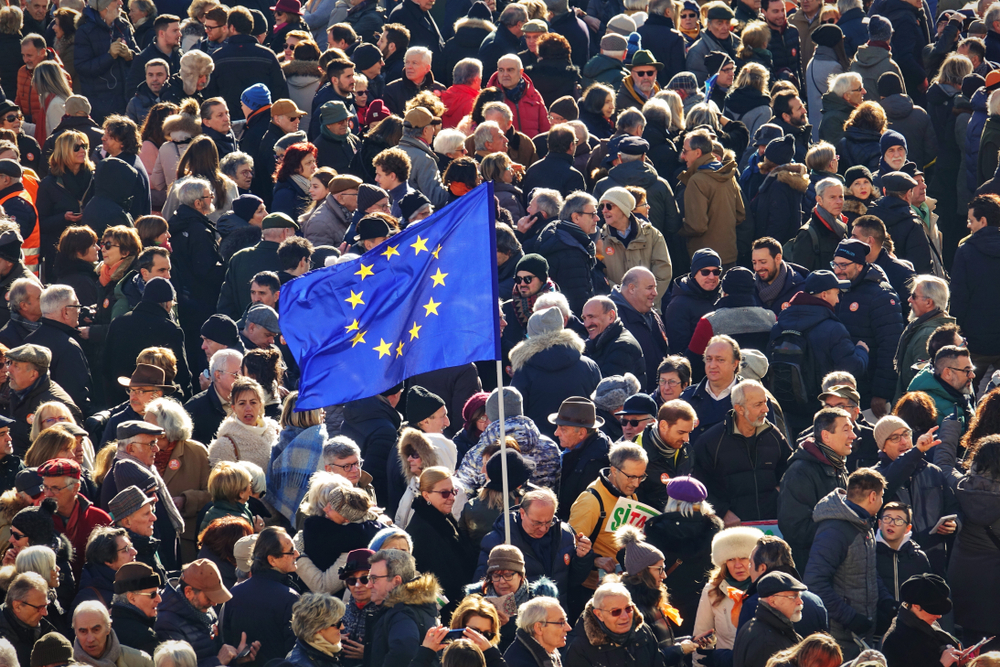 Demonstration,In,Favour,Of,The,European,Union,Against,Nationalist,Movements.