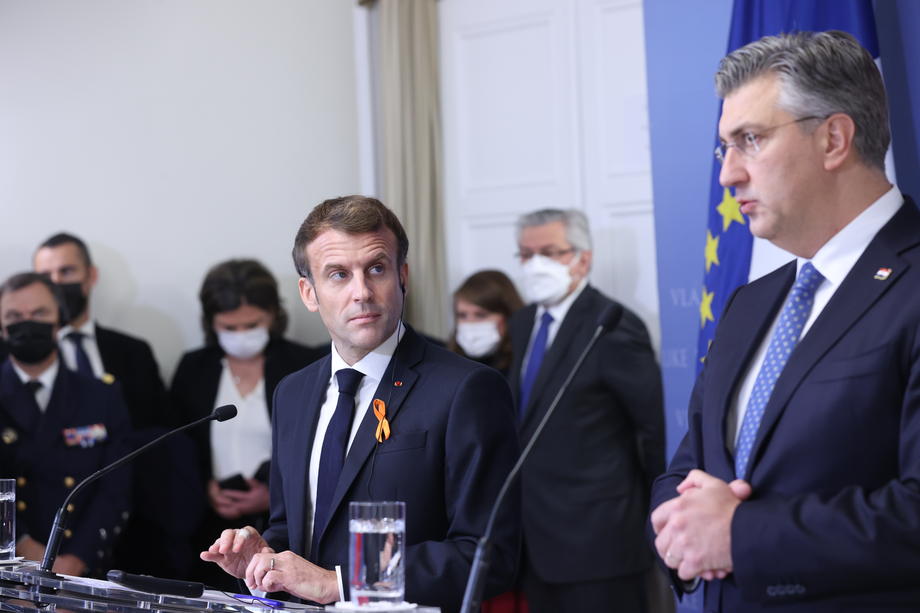 French President Emmanuel Macron visits Croatia