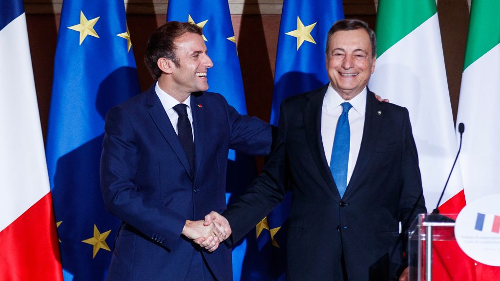 Signing of the Quirinal Treaty between Italy and France in Rome