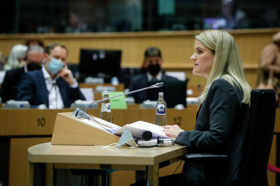 Facebook whistleblower Frances Haugen at the European Parliament