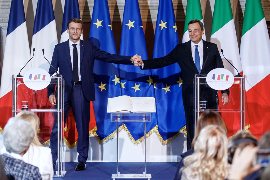 Signing of the Quirinal Treaty between Italy and France in Rome