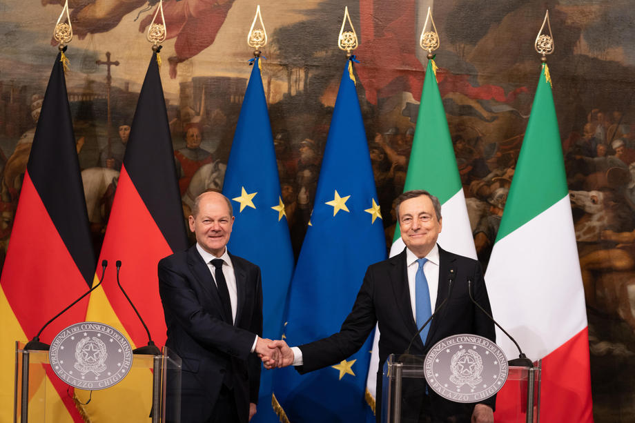 German Chancellor Olaf Scholz in Rome