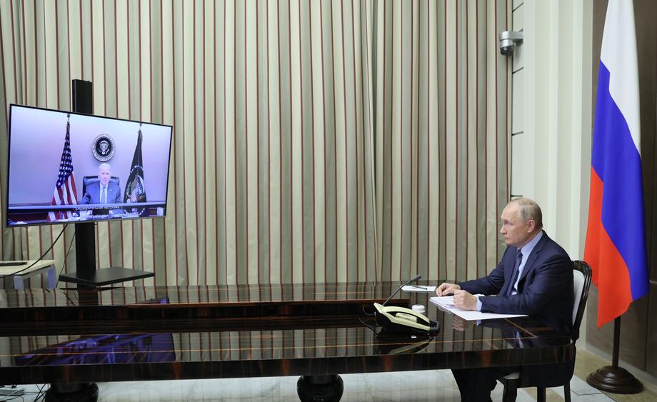 Russian President Vladimir Putin and US President Joe Biden videoconference