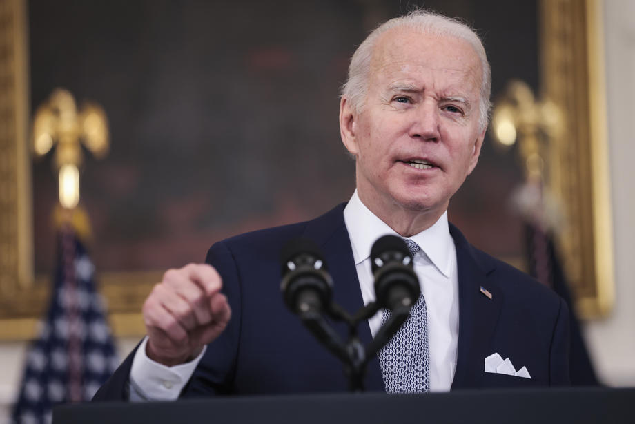 President Joe Biden delivers remarks on the December 2021 jobs report