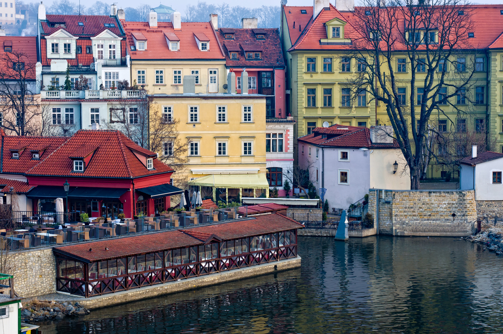 View,Of,The,City,Of,Prague,Fronting,The,Vltava,River.
